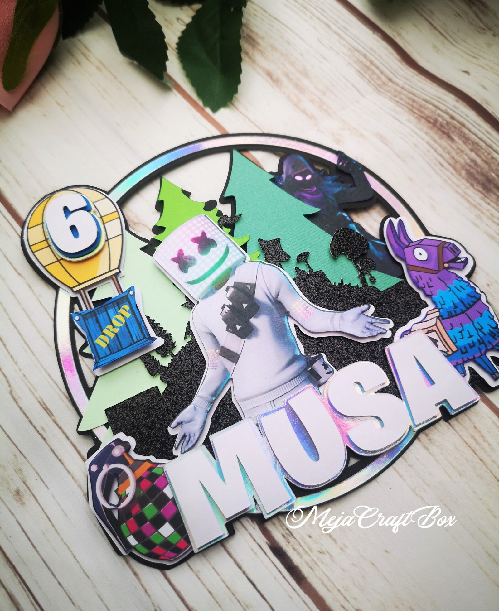 Fortnite Floss Personalized Birthday Cake Topper - 3D Wade Creations
