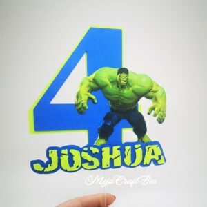 Personalised Custom The Incredible Hulk Cake Topper Birthday Add Your Name & Age 
