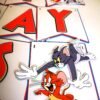 Tom and Jerry Inspired Happy Birthday + name banner